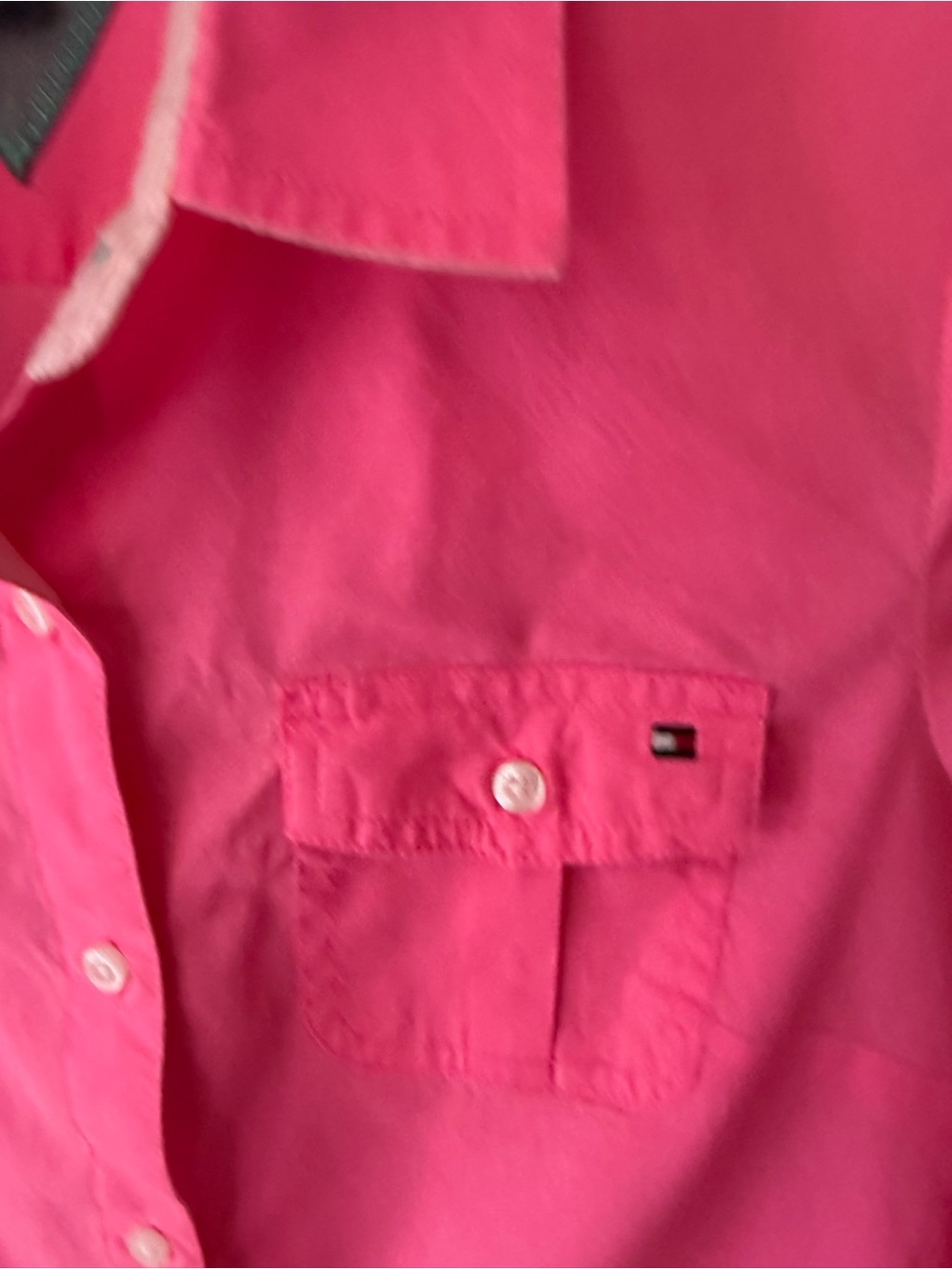 Tommy Hilfiger Bright Pink Button-Front Collared Shirt - Picture 2 of 6
